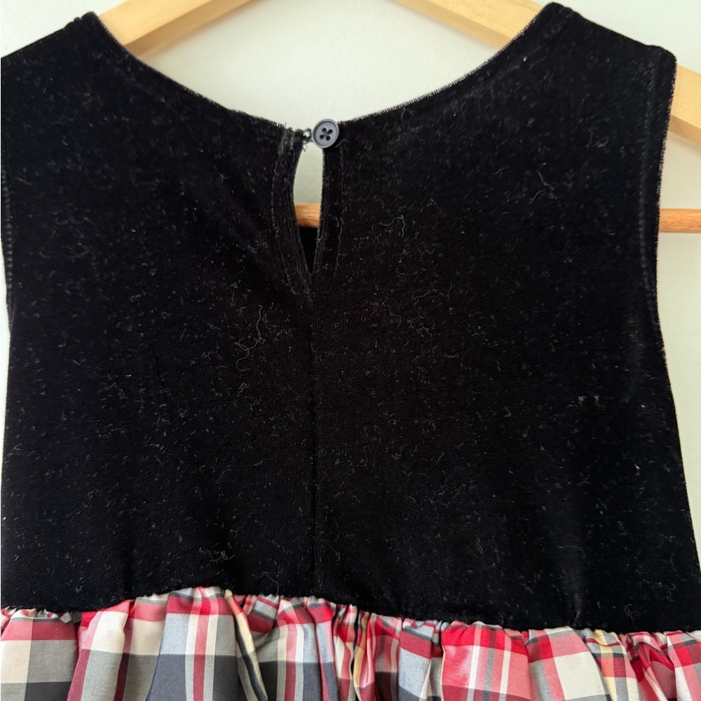 Girls Holiday Christmas Dress Velvet Plaid Size 5 Dressy Family Pictures - Picture 5 of 8